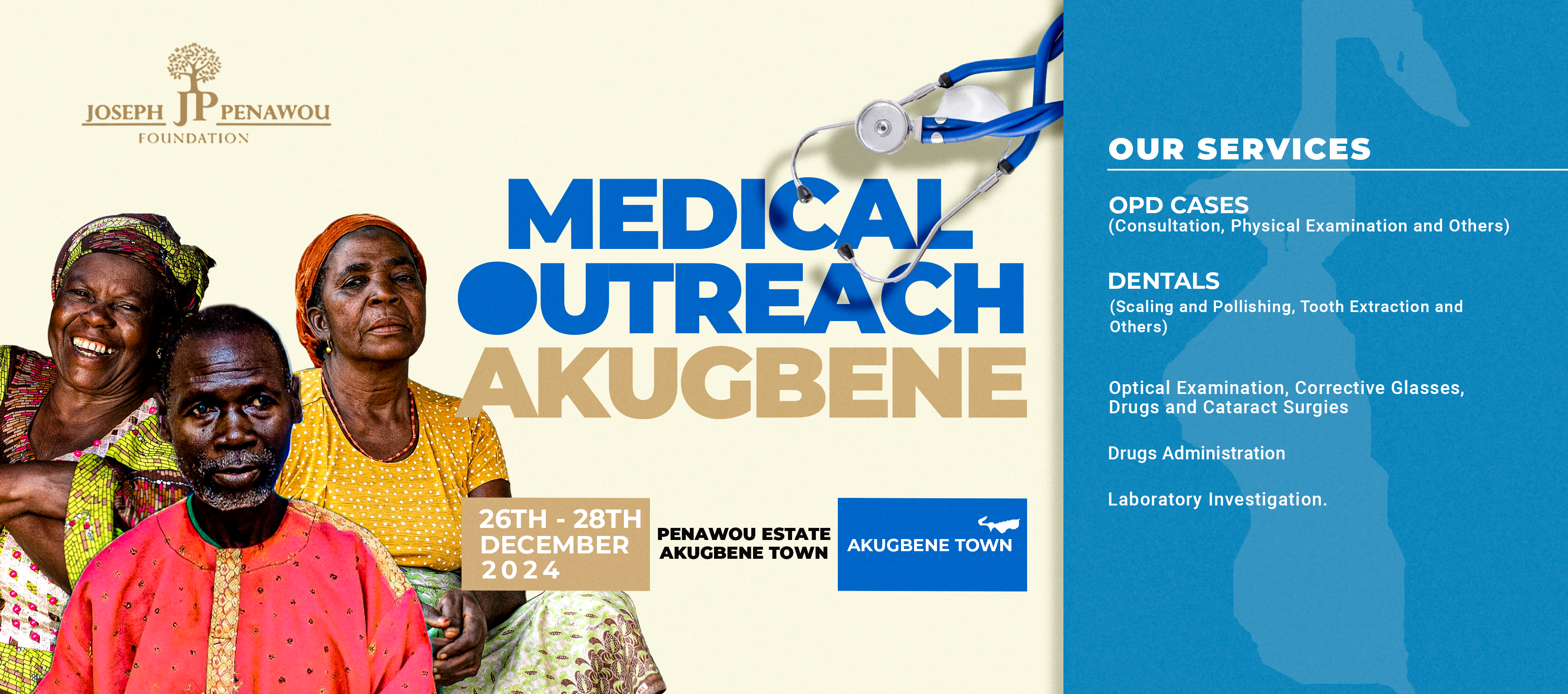 Medical outreach in Akugbene, December 26–28, 2024, at Penawou Estate